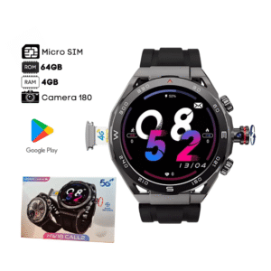 [Celular de Pulso ] HW 18 Call 5G Design Redondo | Entrada pra Chip | 4Gb Ram | 64gb Rom - Preto